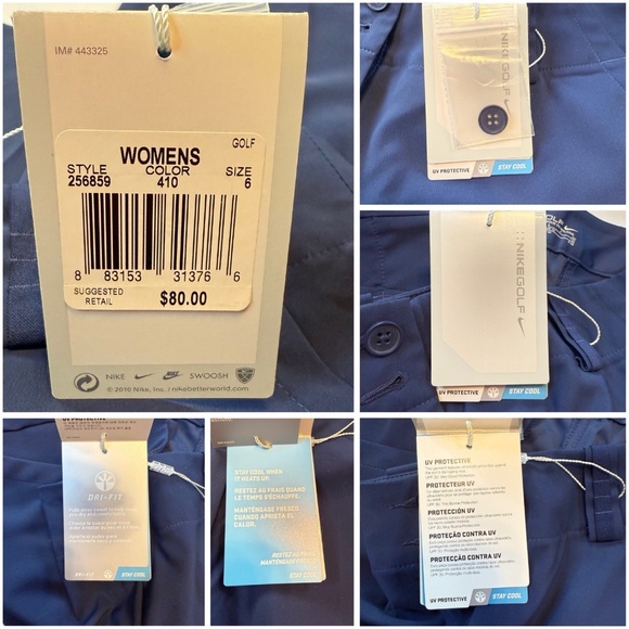 Nike Golf Women Size 6 Blue Straight Pants Dri-Fit UV Stretch 256859-410 NWT $80 - Picture 14 of 16
